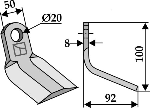 Y-Messer 100x50mm