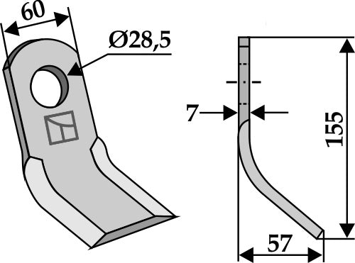 Y-Messer 155x60mm