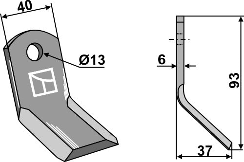 Y-Messer 93x40mm