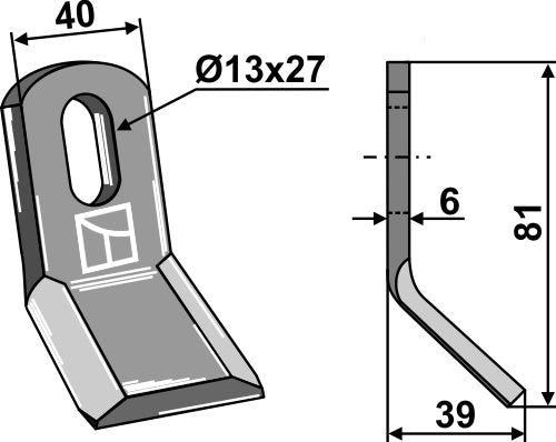 Y-Messer 81x40mm