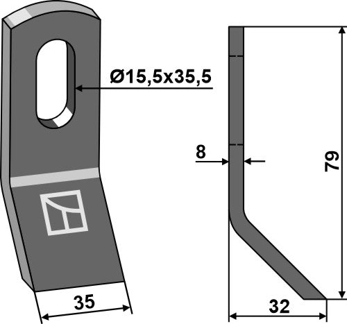 Y-Messer 79x35mm