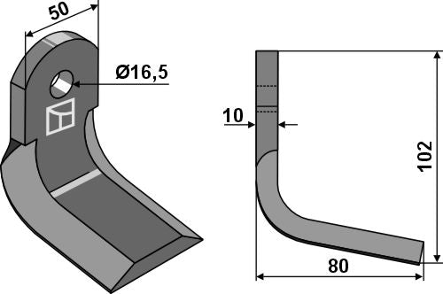 Y-Messer 102x50mm