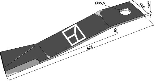 Messer 628mm - links