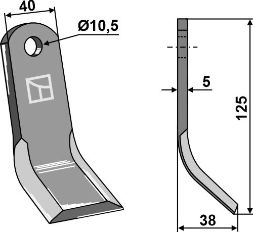 Y-Messer 125x40mm