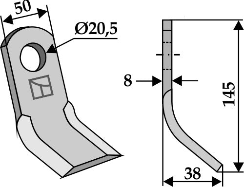 Y-Messer 145x50mm