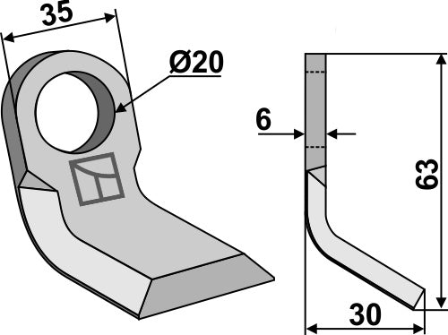 Y-Messer 63x35mm