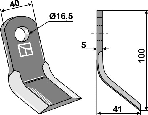 Y-Messer 100x40mm