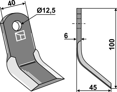 Y-Messer 100x40mm