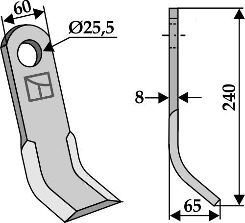 Y-Messer 240x60mm