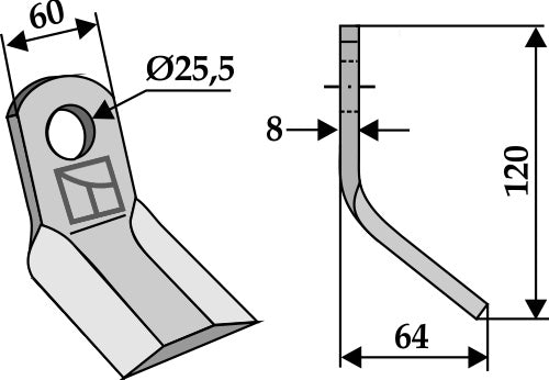 Y-Messer 120x60mm