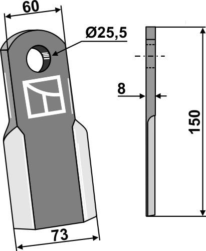 Gerades Messer 150x60mm - Altes Modell
