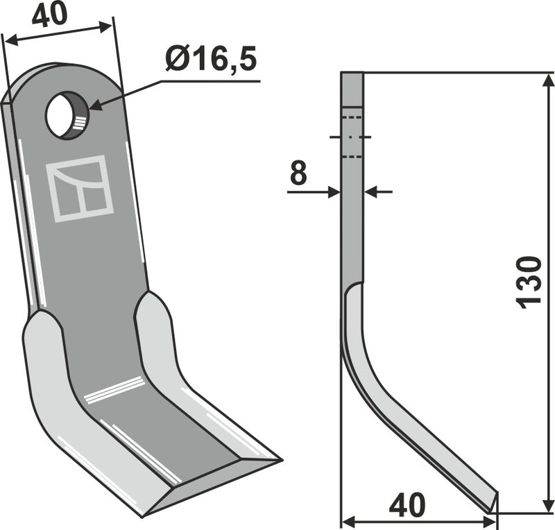 Y-Messer 130x40mm