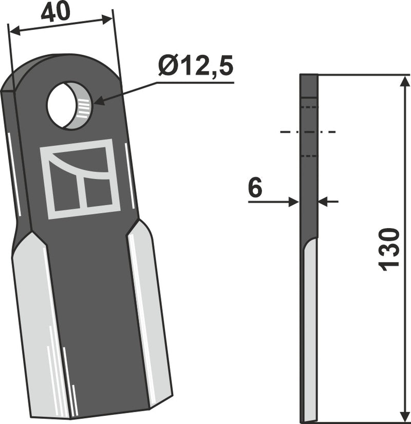 Gerades Messer 130x40mm
