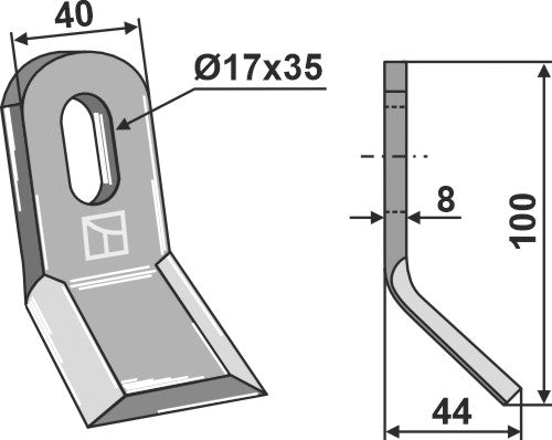 Y-Messer 100x40mm