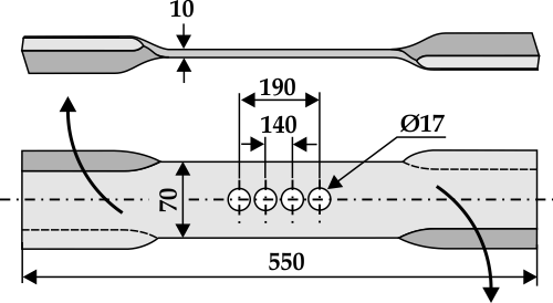 Mähermesser 550mm - rechts