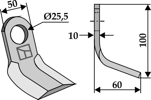 Y-Messer 100x50mm