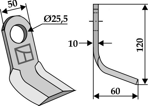 Y-Messer 120x50mm