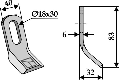 Y-Messer 83x40mm
