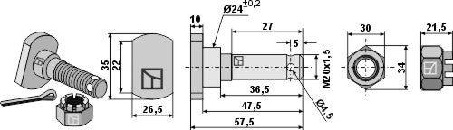 Messerschraube M 20 x 1,5