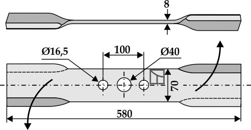 Mähermesser 580mm - links