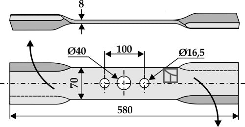 Mähermesser 580mm - rechts