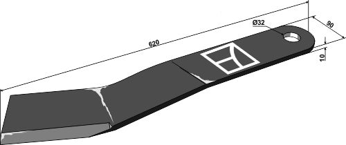 Messer 620mm - links