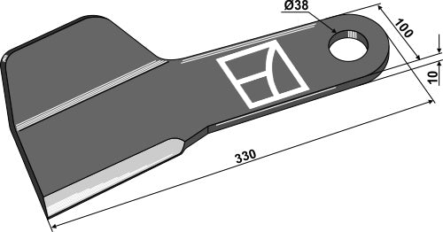Mähermesser 330mm, rechts