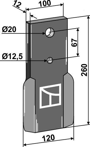 Gegenschneide 260x100mm