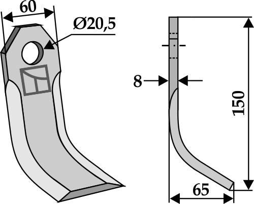 Y-Messer 150x60mm