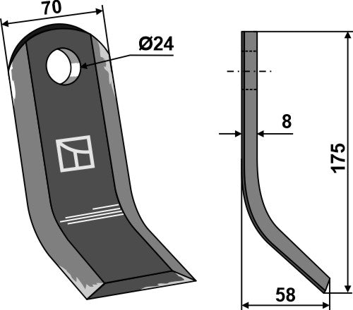 Y-Messer 175x70mm