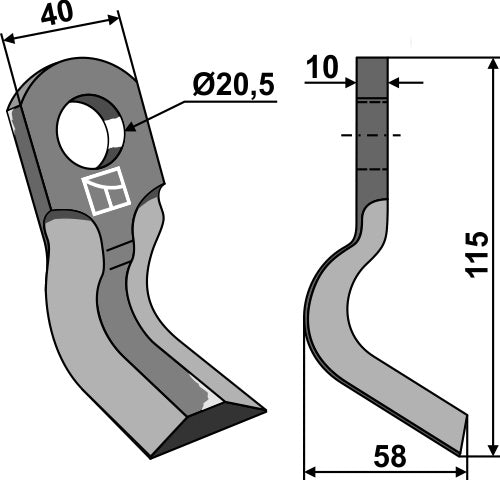 Y-Messer 115x40mm