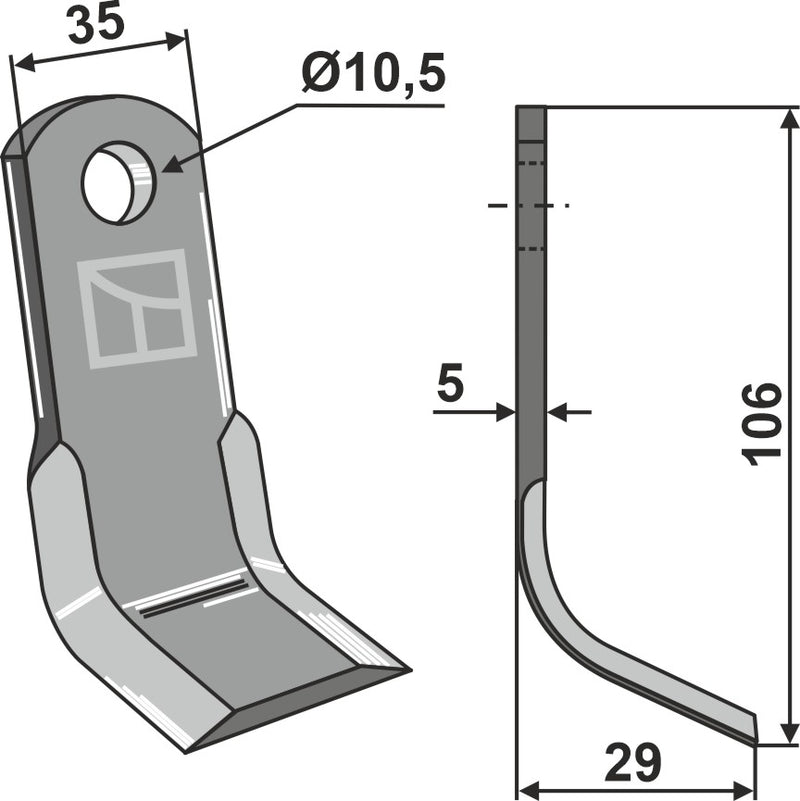 Y-Messer 106x35mm