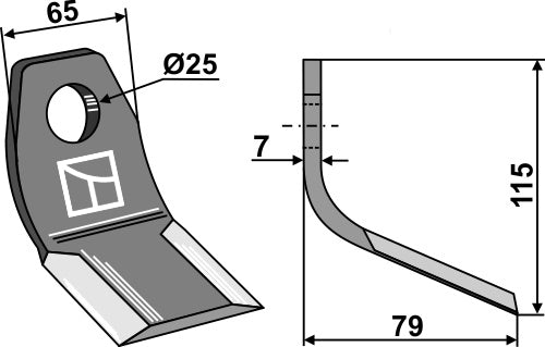 Y-Messer 115x65mm
