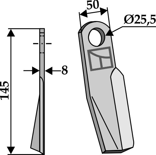 Schlegel 145x50mm - links