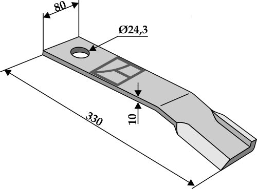 Mähermesser 330mm - rechts