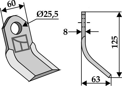 Y-Messer 125x60mm