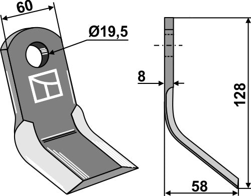 Y-Messer 128x60mm