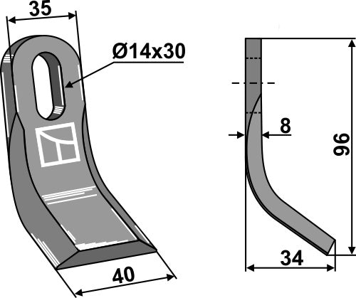 Y-Messer 96x35mm