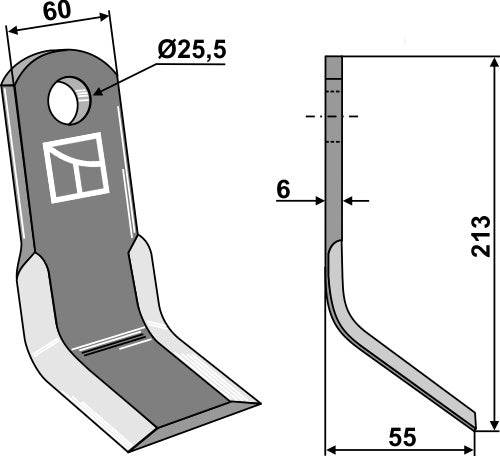 Y-Messer 213x60mm