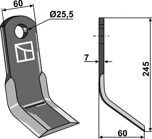 Y-Messer 245x60mm
