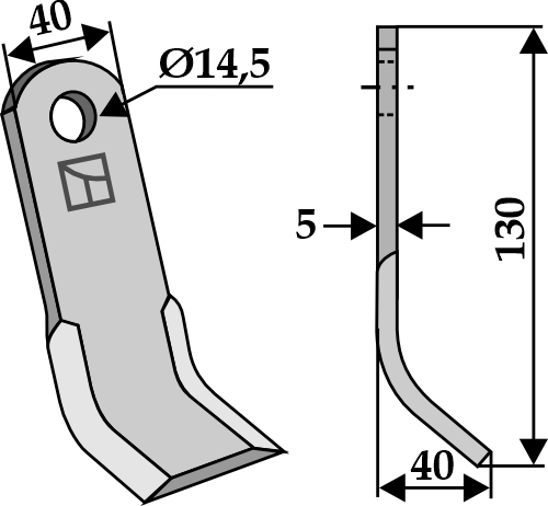 Y-Messer 130x40mm