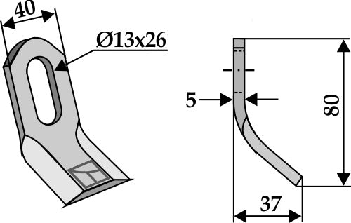Y-Messer 80x40mm