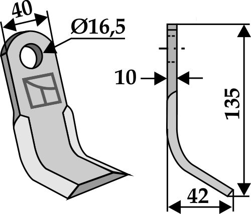 Y-Messer 135x40mm