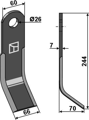 Y-Messer 244x60mm