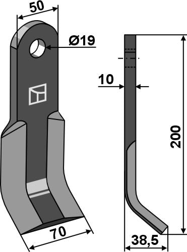 Y-Messer 200x50mm