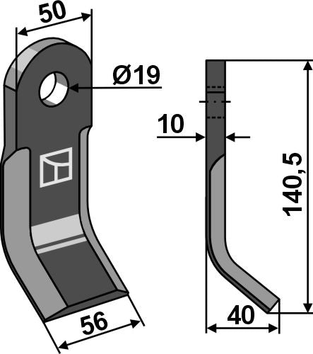 Y-Messer 140,5x50mm