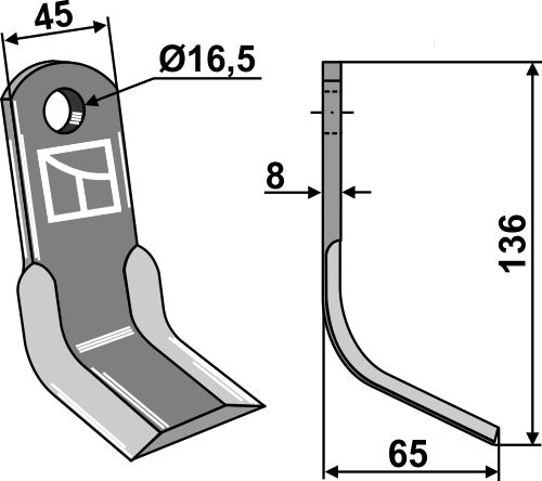 Y-Messer 136x45mm
