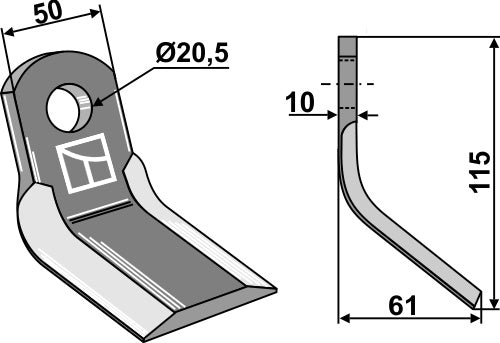 Y-Messer 115x50mm