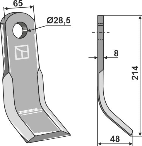 Y-Messer 214x65mm
