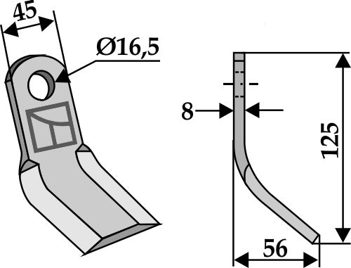 Y-Messer 125x45mm